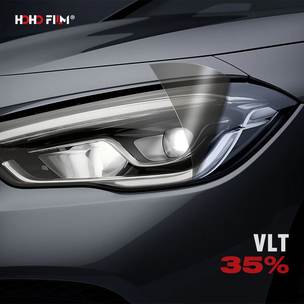 35_VLT Smoky Charcoal Headlight TPU PPF zatmavovací kouřová fólie na světla